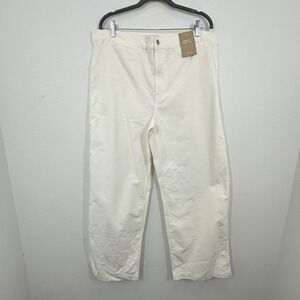 Madewell Emmet Wide Leg Corduroy Pants Ecru W33 High Rise New With Tags